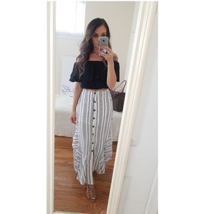 off-shoulder ruffle top